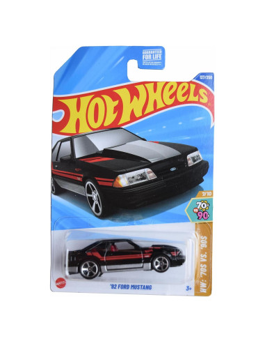Hot Wheels 92 Ford Mustang Escala 1:64 Mattel Negro