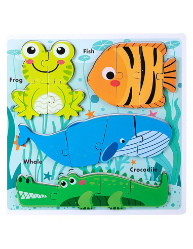 Rompecabezas de Madera Montessori HT HONOR 30x30 cm para Niños