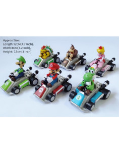 6 Coches de Tirar hacia Atrás Mario Bros - PVC 12cm 2