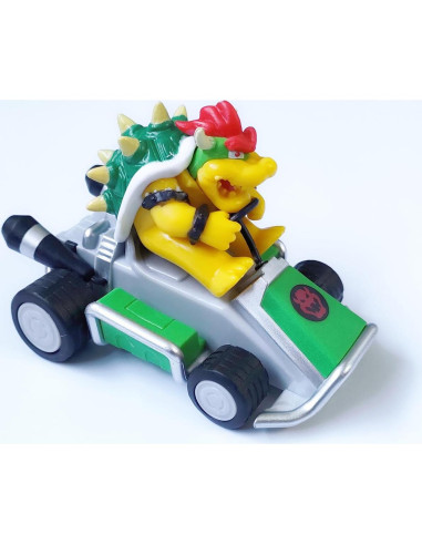 6 Coches de Tirar hacia Atrás Mario Bros - PVC 12cm