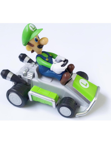 6 Coches de Tirar hacia Atrás Mario Bros - PVC 12cm