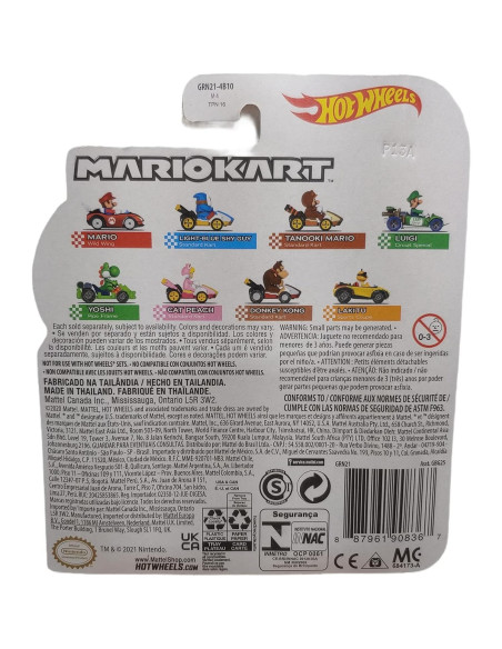 DieCast Hot Wheels Mario Kart Shy Guy Kart Azul 1:64