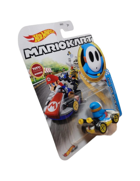 DieCast Hot Wheels Mario Kart Shy Guy Kart Azul 1:64