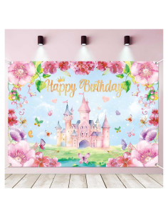 Fondo de Cumpleaños Princesa Rosa 150x100 cm LDWLYW