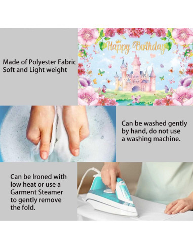 Fondo de Cumpleaños Princesa Rosa 150x100 cm LDWLYW