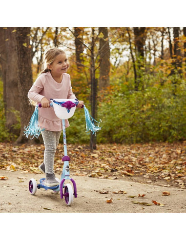 Scooter Huffy Frozen 2 para Niños + 40 Platos de Papel Disney