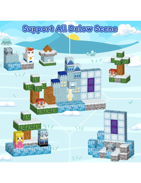 Ludmila Bloques Magnéticos 116 Piezas Castillo Congelado 3D Ludmila Bloques Magnéticos 116 Piezas Castillo Congelado 3D