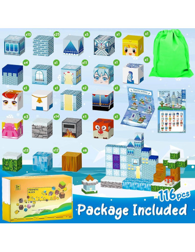 Ludmila Bloques Magnéticos 116 Piezas Castillo Congelado 3D