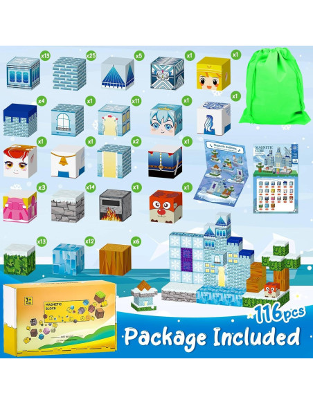 Ludmila Bloques Magnéticos 116 Piezas Castillo Congelado 3D Ludmila Bloques Magnéticos 116 Piezas Castillo Congelado 3D