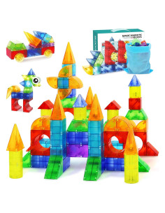 Bloques Magnéticos Huaker 66 PCS Juguetes de Construcción STEM