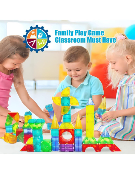 Bloques Magnéticos Huaker 66 PCS Juguetes de Construcción STEM