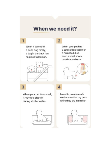 Cojín de Espalda para Carro de Mascotas Harryspet Gris