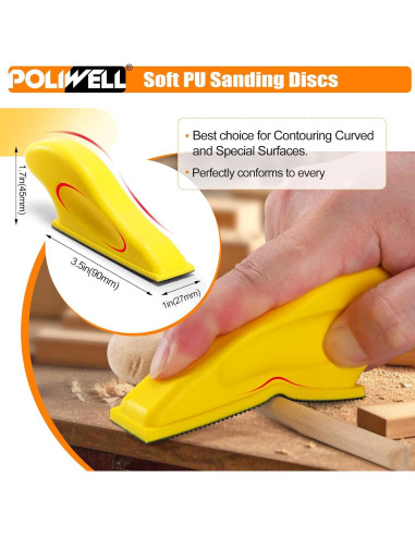 Kit de Papel de Lija Micro POLIWELL 120pcs con Bloque y Caja