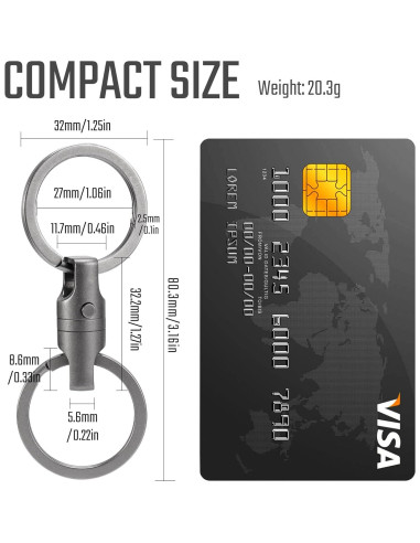 Llave Rápida de Titanio KeyUnity KA45 con Liberación Magnética