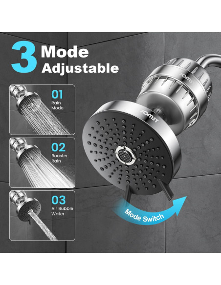 Cabezal de Ducha Jomst Cromado con Filtro Anti-Cloro 25 Etapas Cabezal de Ducha Jomst Cromado con Filtro Anti-Cloro 25 Etapas