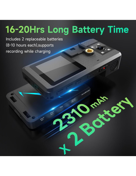 Cámara Corporal Wevoor A53 HD 1296P 64GB Visión Nocturna