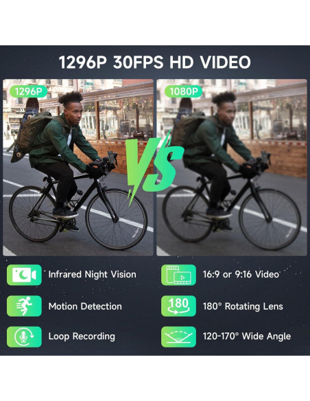 Cámara Corporal Wevoor A53 HD 1296P 64GB Visión Nocturna