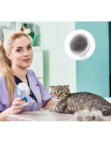 Cepillo Acicalador Suave S Y Technology para Gatos y Perros Azul