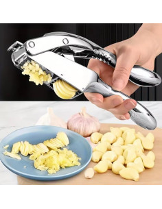 Prensa de Ajo y Jengibre de Acero Inoxidable Genérico 2 en 1 2