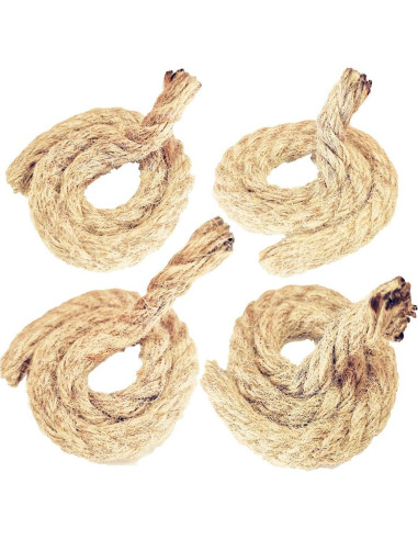 Encendedor de Fuego BSGB 4 Piezas Cuerda de Yute Impermeable