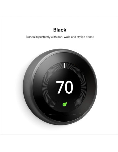 Termostato Aprendizaje Nest Google 3ra Generación Negro