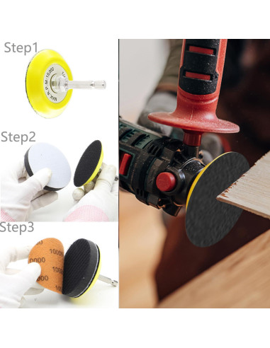 Kit de Lija 141pcs DAPLOMO 3" para Taladro - Húmedo/Seco