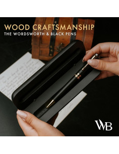 Bolígrafo de lujo Wordsworth & Black en bambú y madera negra 2