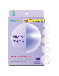 Parches para Granos WakeALL 108 Pcs Hidrocoloides 5 Tamaños