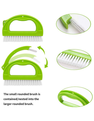 Cepillo Limpiador de Lechada Living&Giving Verde 3 en 1