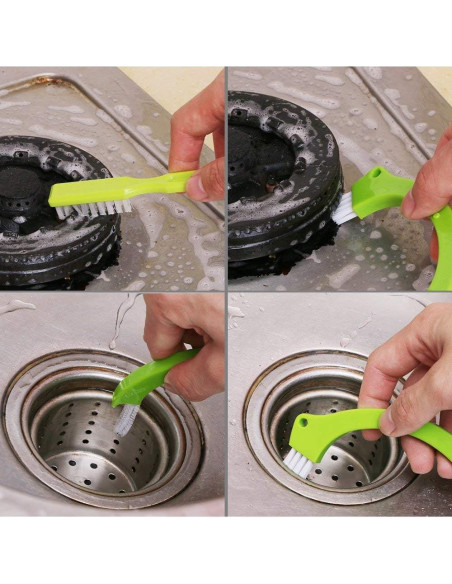 Cepillo Limpiador de Lechada Living&Giving Verde 3 en 1