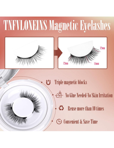 Pestañas Magnéticas Wispy TNFVLONEINS con Aplicador 14cm