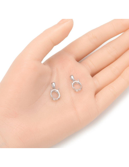 2 Piezas Bisel Ovalado 10x8mm Plata Esterlina 925 Hipoalergénica