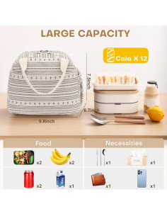 Bolsa de Almuerzo Térmica Restro Bohemia 8.5L A Prueba de Fugas 2