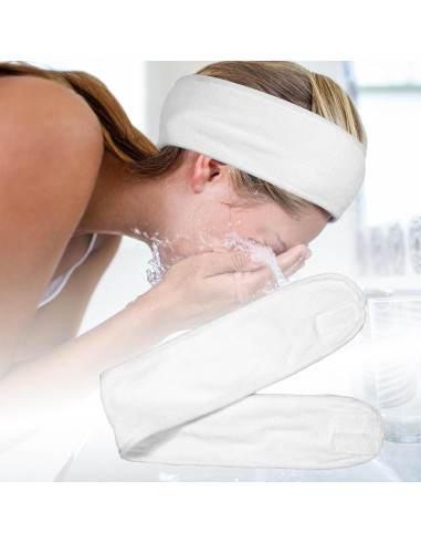 Cinta para la cabeza de microfibra Eurow Luxe blanca 61 cm