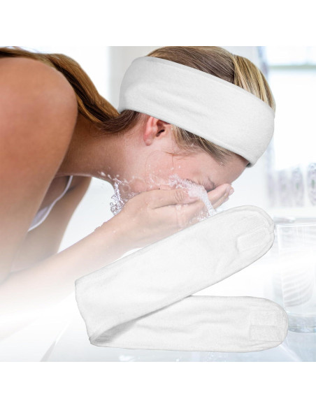 Cinta para la cabeza de microfibra Eurow Luxe blanca 61 cm