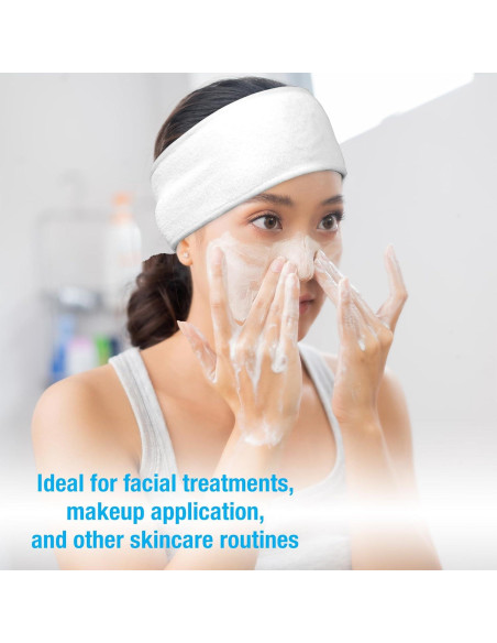 Cinta para la cabeza de microfibra Eurow Luxe blanca 61 cm