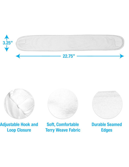 Cinta para la cabeza de microfibra Eurow Luxe blanca 61 cm