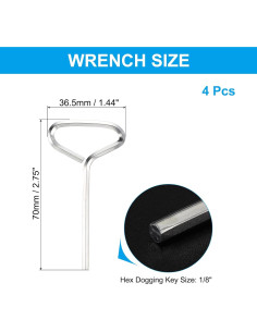 Llave Hexagonal Estándar PATIKIL 1/8" (3.18 mm) - 4 Piezas 2