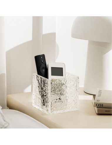 Soporte para Control Remoto AIYIZE Acrílico Textura Piedra 10x10x10cm