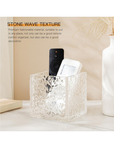 Soporte para Control Remoto AIYIZE Acrílico Textura Piedra 10x10x10cm Soporte para Control Remoto AIYIZE Acrílico Textura Piedra 10x10x10cm