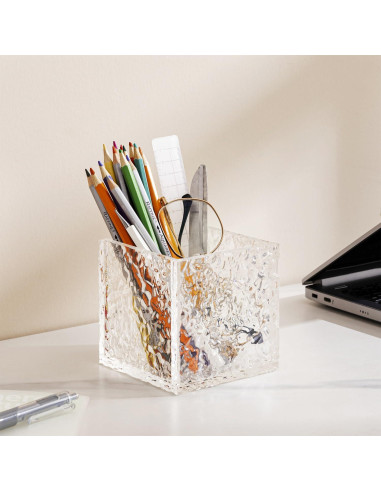 Soporte para Control Remoto AIYIZE Acrílico Textura Piedra 10x10x10cm