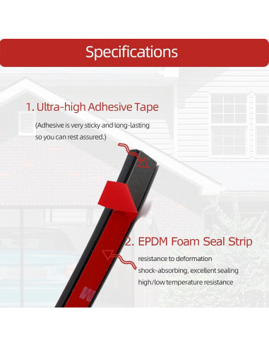 Tira de Sellado de Goma Espuma Aroilder 3.96m Negra