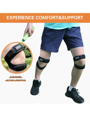 Correa de rodilla dual ajustable Meantaus M negra para correr