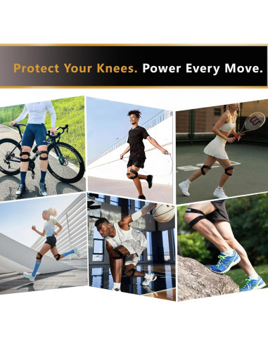 Correa de rodilla dual ajustable Meantaus M negra para correr