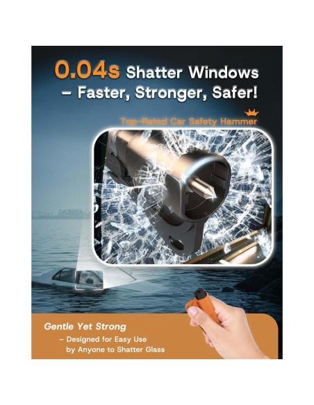 Herramienta de Escape 3 en 1 YLAOSIOA - Rompedor de Vidrio y Cortador de Cinturón