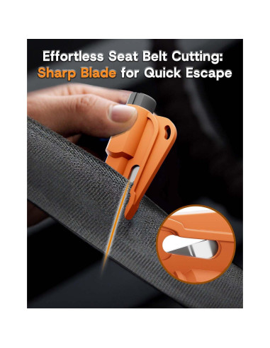 Herramienta de Escape 3 en 1 YLAOSIOA - Rompedor de Vidrio y Cortador de Cinturón