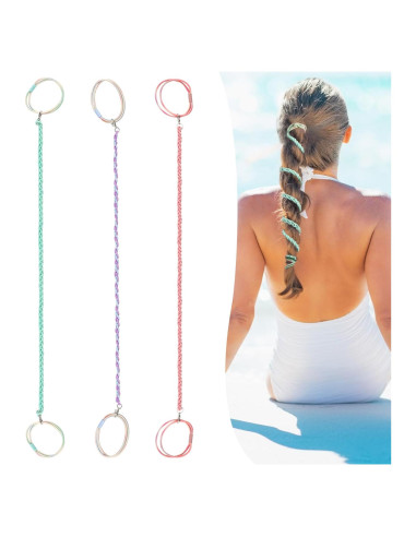 Tiras de Cabello Espiral FVOLREM 66 cm Multicolor - 3 Pcs