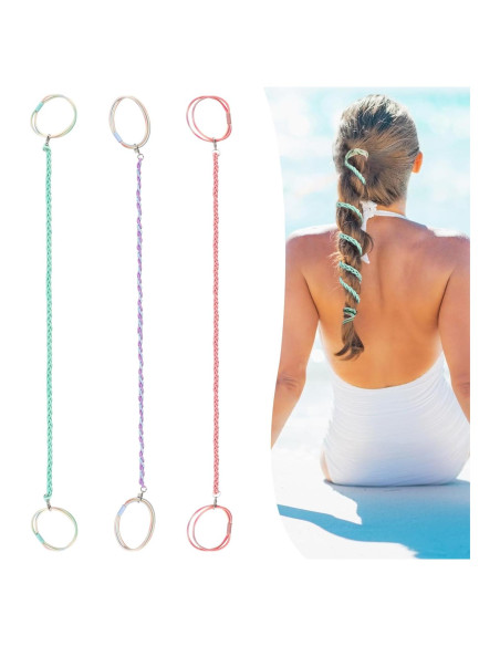 Tiras de Cabello Espiral FVOLREM 66 cm Multicolor - 3 Pcs