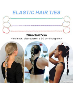 Tiras de Cabello Espiral FVOLREM 66 cm Multicolor - 3 Pcs 2