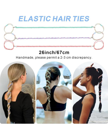 Tiras de Cabello Espiral FVOLREM 66 cm Multicolor - 3 Pcs